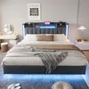 Łóżko tapicerowane Merax 160x200 cm z podświetleniem LED i Podgląd zdjęcia produktu 2