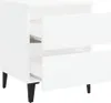 A white two-drawer nightstand with black legs is shown against a white background. Produktbild-Vorschau