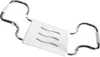 A white bathtub seat with silver metal supports, shown against a white background. Produktbild-Vorschau