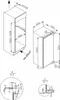 Technical drawing of a refrigerator with dimensions and installation guidelines. Produktbild-Vorschau