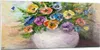 Bilder auf glas - Blumen Blumenstrauß Vase bunt - 120x50cm Produktbild-Vorschau 1