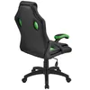 Rear view of a black and green gaming chair against a white background. Podgląd zdjęcia produktu
