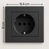 6er Set Schutzkontakt Steckdosen mit Rahmen – 16A 250V – Produktbild-Vorschau 2