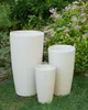BELIANI Blumenkübel Beige 31 x 31 x 58 cm mit schlanker Produktbild-Vorschau 2