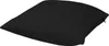 A black cushion is shown on a white background. Voir les images du produit