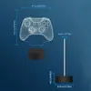 Diagram showing the dimensions of a 3D illusion lamp shaped like a game controller. Produktbild-Vorschau