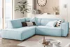 KAWOLA Sofa SAMU Ecksofa Cord hellblau Recamiere links Produktbild-Vorschau 2