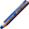A single blue colored pencil with text on it, isolated on a white background. Voir les images du produit