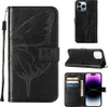 iPhone 14 Pro Max Hülle, Schmetterling Prägung Flip Leder Produktbild-Vorschau 1