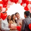 50x Herzballons Luftballons Ballons Luft, Helium - rot-weiß Produktbild-Vorschau 6