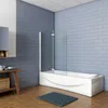 Duschspa 110x140cm 2-teilig Faltwand Weiß Badewannenaufsatz Produktbild-Vorschau 2