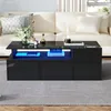 okwish Couchtisch LED-Licht und 2 Schubladen, Sofatisch mit Produktbild-Vorschau 3