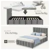 tectake® Polsterbett Shirley Samtbezug mit Steppmuster Produktbild-Vorschau 6