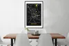 MuchoWow® Gerahmtes Poster Schwarz und Gold - Stadtplan - Produktbild-Vorschau 3