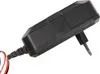A black battery charger with a European plug. Náhľad obrázku produktu