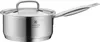 A stainless steel saucepan with a lid and handle, shown against a white background. Náhled obrázku produktu