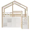 Hochbett mit Stauraum, 90x200 cm, Kinderbett mit Produktbild-Vorschau 9
