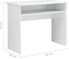 A white desk with dimensions indicated by measurement lines and text. Náhľad obrázku produktu