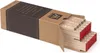 A cardboard box containing stacks of folded wooden rulers. Produktbild-Vorschau