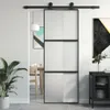 The Living Store Schiebetür Schwarz 76x205 cm Hartglas und Produktbild-Vorschau 2