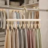 WELLHAUS Kleiderbügel mit Klammern 2er Set Beige Schal Produktbild-Vorschau 5