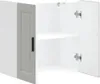 An open cabinet with a shelf inside, against a white background. Voir les images du produit