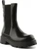 A black leather Chelsea boot with a thick sole, shown from a side angle against a white background. Anteprima dell’immagine prodotto