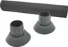 A dark gray cylindrical object and two gray conical plastic pieces on a white background. Produktbild-Vorschau
