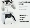 Two video game controllers are displayed on clear acrylic stands, with marketing text on the right side of the image. Produktbild-Vorschau