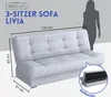 A diagram showing the dimensions of a sofa, with a silhouette of a person for scale, and an inset showing the storage compartment. Produktbild-Vorschau