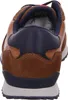 The back view of a brown and blue sneaker. Produktbild-Vorschau