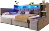A modern daybed with integrated storage, shelving, and LED lighting. Podgląd zdjęcia produktu