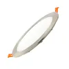 A round, flat LED panel light with silver trim and orange clips, shown against a white background. Produktbild-Vorschau