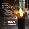 Stabkerzen LED mit Timer SCHWARZ 4 Stück indoor 6 Stunden - Produktbild-Vorschau 3