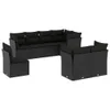 8-tlg. Garten-Sofagarnitur mit Kissen Schwarz Poly Rattan Produktbild-Vorschau 1