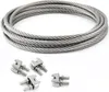 DRAHTSEIL EDELSTAHL + 4 SEILKLEMMEN 3mm 25 Meter   7x7 Produktbild-Vorschau 1