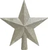 Christbaumspitze Stern mit Glitzer 19cm Kunststoff, perle Produktbild-Vorschau 1