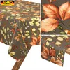 Tischdecke 140x140cm Rechteckig Braun abwaschbar Baumwolloptik Herbstlaub Braun, Ansicht 6 Produktbild-Vorschau