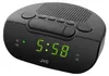 A black JVC alarm clock radio with a digital display. Voir les images du produit