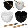 4er Set Soft Ramenschalen 500ml Schwarz & Weiß mit Produktbild-Vorschau 3