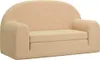 vidaXL Kinder-Schlafsofa 2-Sitzer Creme Weicher Plüsch Produktbild-Vorschau 1