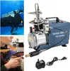 A collage of images showing a scuba diver, a person aiming a rifle, and a high-pressure air compressor with accessories. Náhľad obrázku produktu