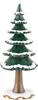 A decorative wooden Christmas tree with snow accents, standing on a snowy base. Produktbild-Vorschau