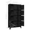 vidaXL Schließfachschrank Schwarz 90x45x180 cm Stahl Produktbild-Vorschau 7