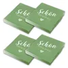 itenga 80x Serviette Schön dass du da bist Salbei grün Set Produktbild-Vorschau 1