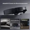 A robotic vacuum cleaner is shown in various scenarios demonstrating its features, such as climbing obstacles and cleaning carpets. Produktbild-Vorschau