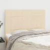 vidaXL Čelo postele krémové 144x5x118/128 cm látka Náhľad obrázku produktu 2