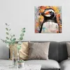 DEQOART Glasbild Echtglas 50x50 cm 'Pinguin im Farbrausch' Produktbild-Vorschau 3