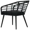 vidaXL Gartenstühle 2 Stk. mit Auflagen Poly Rattan Schwarz Produktbild-Vorschau 4