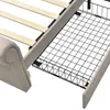 Close-up view of a bed frame with wooden slats and a metal grid. Náhľad obrázku produktu